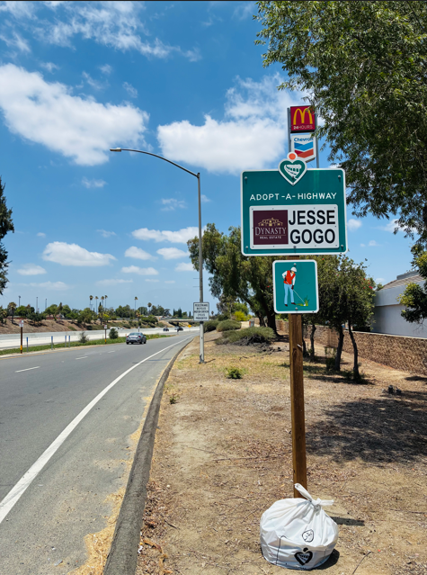 Jesse Gogo Adopt-A-Highway sign at Sixth St (Norco) NB & SB