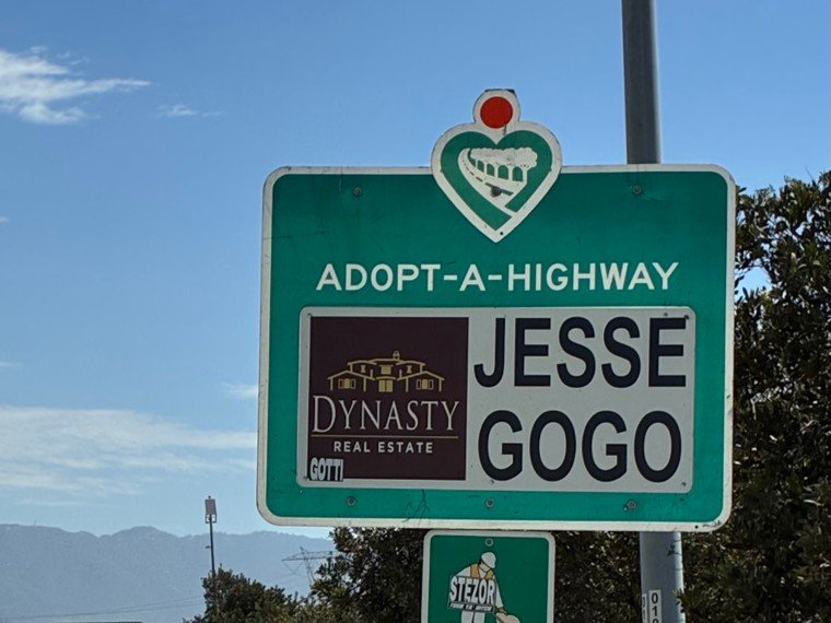 Jesse Gogo Adopt-A-Highway sign at Summit Ave (Fontana)