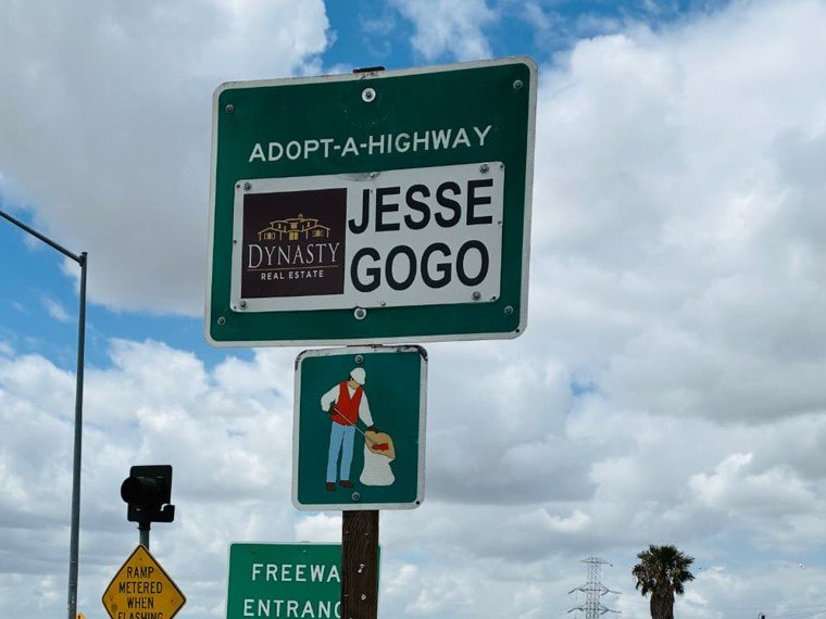 Jesse Gogo Adopt-A-Highway sign at Sierra Ave (Fontana) NB & SB