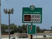 Jesse Gogo Adopt-A-Highway sign at Limonite Ave (Eastvale) NB & SB