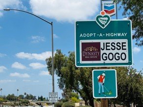 Jesse Gogo Adopt-A-Highway sign at Sixth St (Norco) NB & SB