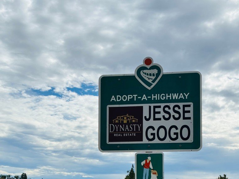 Jesse Gogo Adopt-A-Highway sign at Milliken Ave (Rancho Cucamonga)