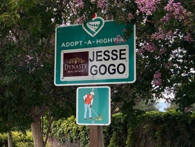 Jesse Gogo Adopt-A-Highway sign at Archibald Ave (Rancho Cucamonga) WB & EB