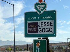 Jesse Gogo Adopt-A-Highway sign at Sierra Ave (Fontana) WB & EB