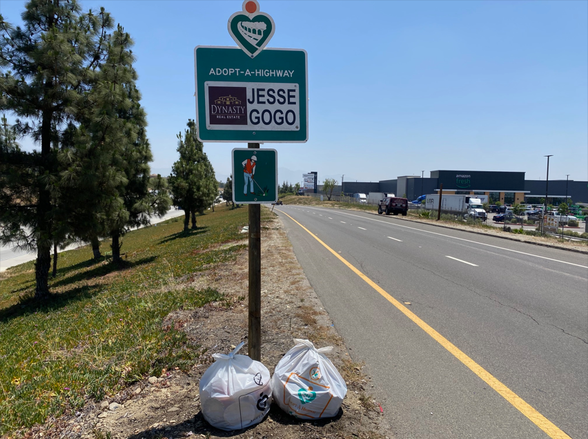 Jesse Gogo Adopt-A-Highway sign at Citrus Ave (Fontana) WB & EB
