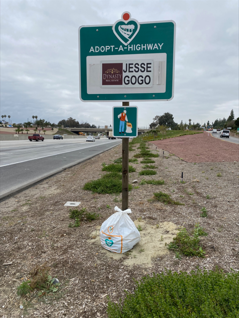 Jesse Gogo Adopt-A-Highway sign at Central Ave (Chino)